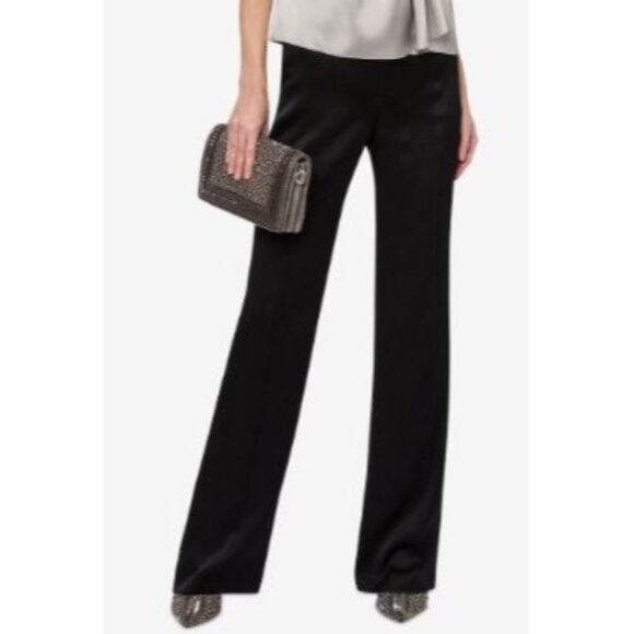 Alberta Ferretti Black Pants Women 10 Business Court Elegant Boho Chic Authentic - Picture 1 of 16